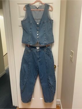 ALIGNE Light Denim Two-Piece Set - Pale Blue